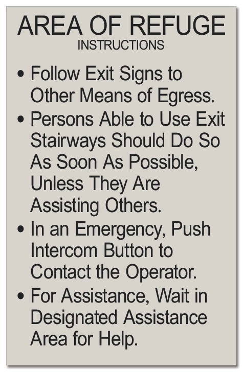 Area of Refuge Instructions