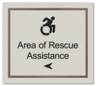 Area of Rescue Assistance Left Sign w/Dynamic ISA Symbol