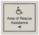 Area of Rescue Assistance Left Sign w/ISA Symbol