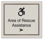 Area of Rescue Assistance Right Sign w/Dynamic ISA Symbol