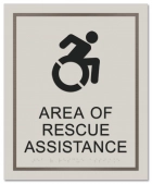 Area of Rescue Assistance Sign w/Dynamic ISA Symbol - NYC Compliant