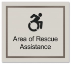 Area of Rescue Assistance Sign w/Dynamic ISA Symbol