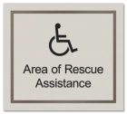 Area of Rescue Assistance Sign w/ISA Symbol
