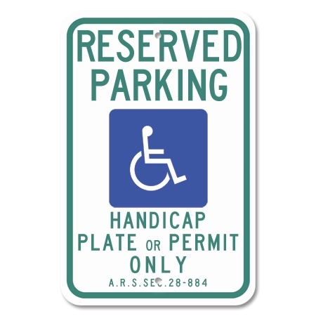 Arizona Reserved Parking with ISA Symbol Sign