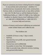 California Code - Human Trafficking Notice - English Version