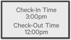 Check-In/Out Sign w/Time