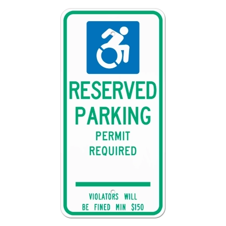 Connecticut - Dynamic ISA Symbol, Reserved Parking, Permit Required Sign