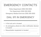 Connecticut Emergency Contacts Pool Sign