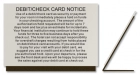 Debit Card Notice Sign