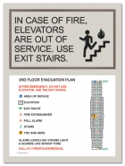 Elevator Evacuation Sign - CA Compliant
