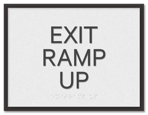"Exit Ramp Up" Egress Sign - CA Compliant