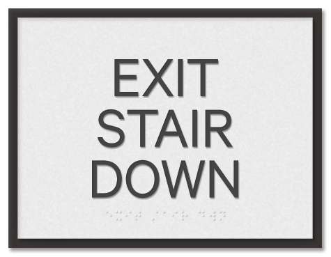 "Exit Stair Down" Egress Sign - CA Compliant