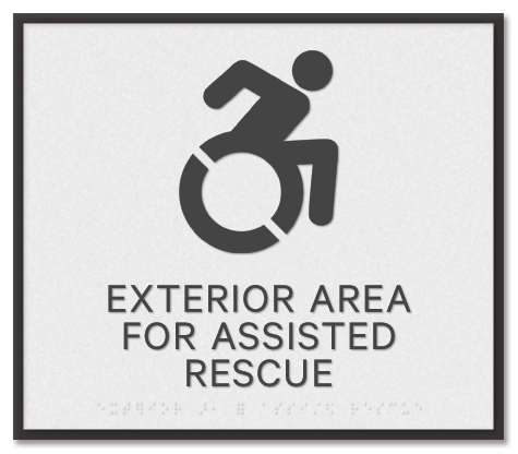 Exterior Area for Assisted Rescue Sign - Dynamic ISA Symbol