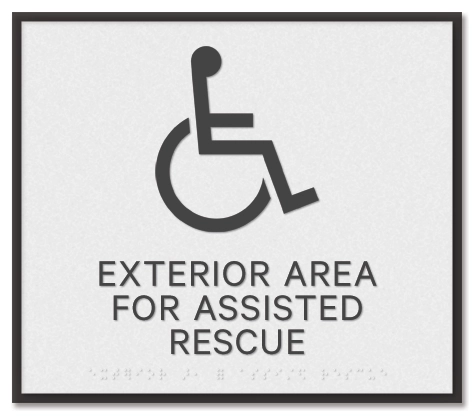 Exterior Area for Assisted Rescue Sign - ISA Symbol