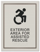 Exterior Area for Assisted Rescue Sign w/ Dynamic ISA Symbol