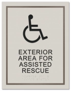 Exterior Area for Assisted Rescue Sign w/ISA Symbol
