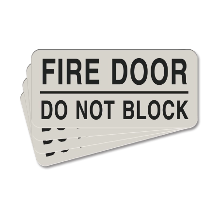 Fire Door - Do Not Block Label - 4 Pack