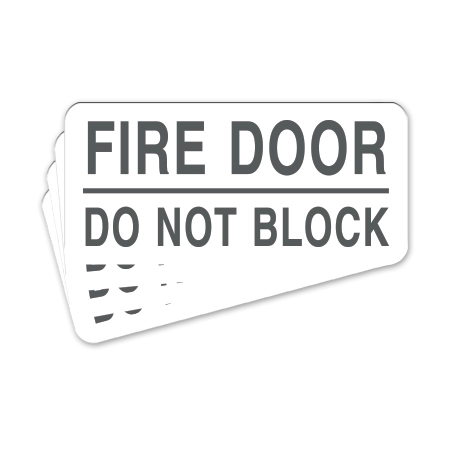 Fire Door - Do Not Block Label - 4 Pack