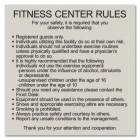 Fitness Center Rules Sign