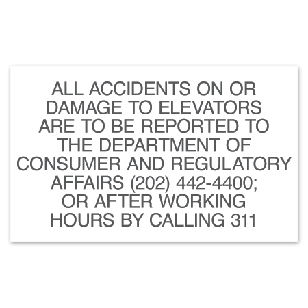 General Information Elevator Damage Sign