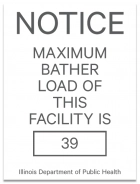 Illinois Maximum Bather Load Pool & Spa Sign
