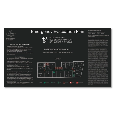 In-Room Evacuation Plan Sign