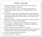 Indiana Pool Rules Sign