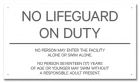 Kentucky No Lifeguard On Duty Sign