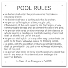Massachusetts Pool Rules Sign