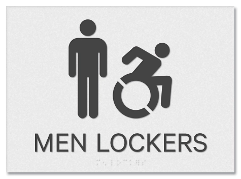 Men Lockers Sign w/Male & Dynamic ISA Symbols