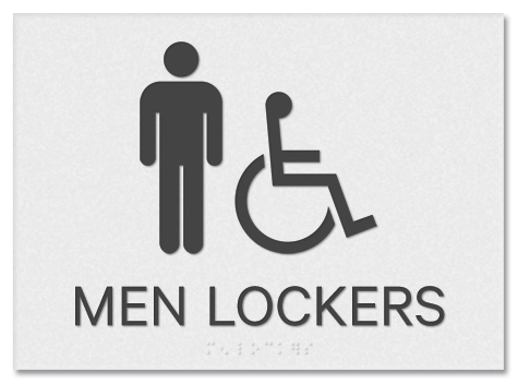Men Lockers Sign w/Male & ISA Symbols