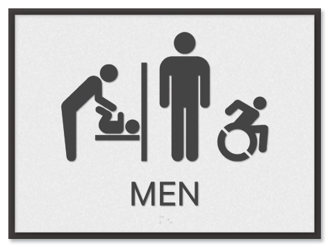Men Sign w/Male, Changing Table & Dynamic ISA Symbols