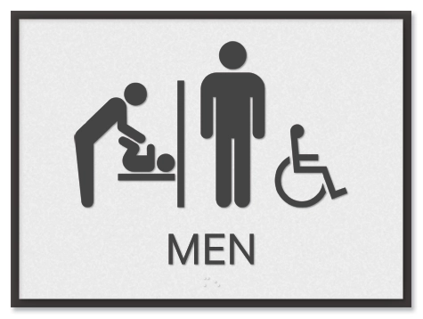 Men Sign w/Male, Changing Table & ISA Symbols