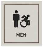 Men's ADA Restroom Sign w/ Male & Dynamic ISA Symbols