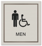 Men's ADA Restroom Sign w/Male & ISA Symbols