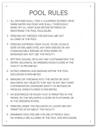 Nevada Pool Rules Sign