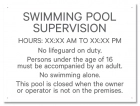 New Jersey Swimming Pool Supervision Sign