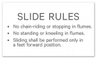 New York White-Water Slide Rules Sign