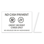 No Cash Payment - Easel Sign