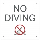 No Diving Sign with Symbol