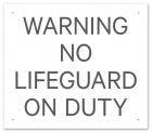 North Carolina No Lifeguard Sign for Wading Pools