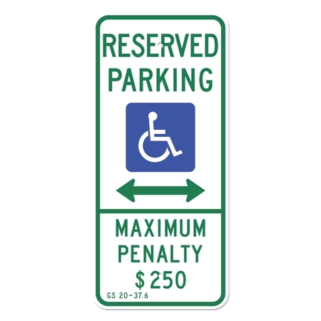 North Carolina - Reserved Parking w/ISA Symbol and Arrows