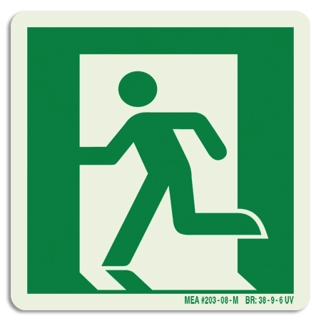 Photoluminescent Emergency Exit Man Sign (Left)