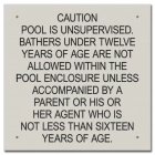 Province Pool Rules Sign - Ontario Compliant: Canada