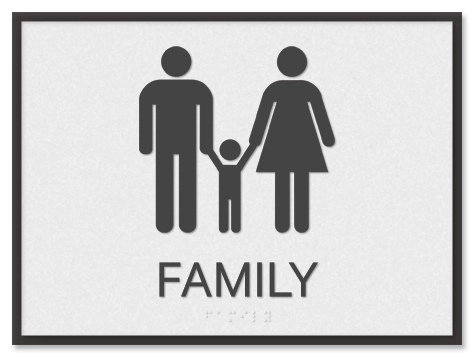 Restroom Sign w/Family Symbols