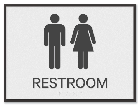 Restroom Sign w/Unisex Symbols