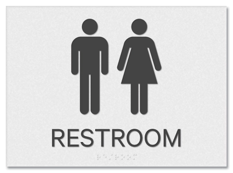 Restroom Sign w/Unisex Symbols