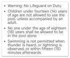 Roanoke, Virginia Pool Rules Sign