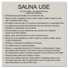 Sauna Use Sign