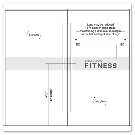 Sheraton Fitness Center Door Vinyl
